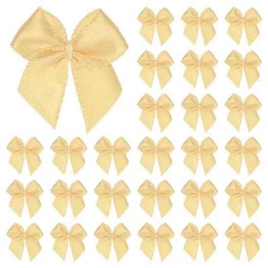 Unique Bargains Polyester Craft Satin Decorative Ribbon Bow 1x1 Inch 50 Pcs image {10}