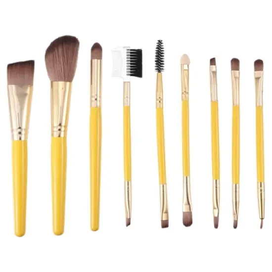 Unique Bargains Makeup Brush Set Concealer Blush Nylon Plastic Metal Handle 9 Pcs image {7}