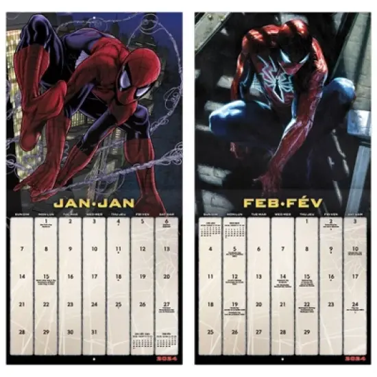 Trends International Inc. 2023-24 Wall Calendar 12"x12" Bilingual English/French Marvel Spider-Man image {5}