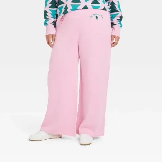 Women's On Holiday Graphic Sweater Pants - Pink image {5}