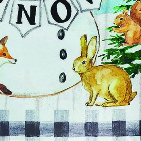 Evergreen Let it Snow Snowman and Woodlands Suede Garden Flag 12 x 18 Inches Indoor Outdoor Decor image {6}