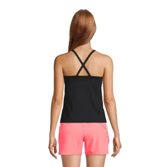 Lands' End Women's Chlorine Resistant Square Neck X-Back Tankini Swimsuit Top image {1}