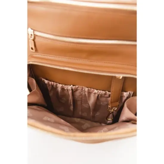 Vegan Leather Diaper Bag | Melted Chocolate | Charlie Lou Baby image {10}