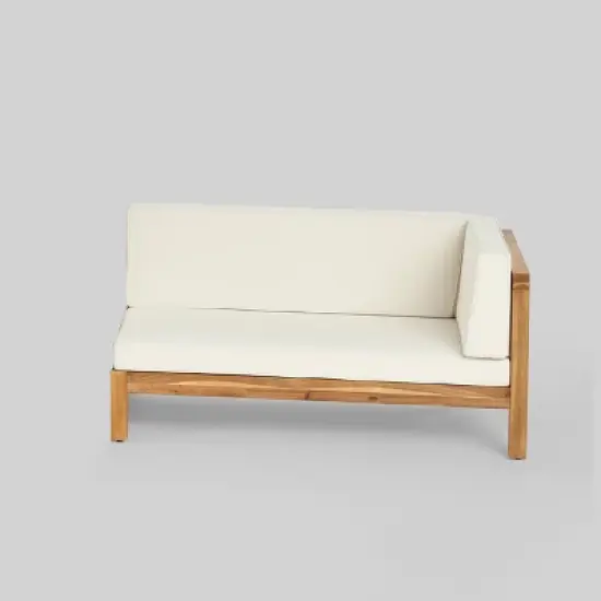 Oana 4pc Acacia Wood Patio Sectional Chat Set w/ Cushions - Christopher Knight Home image {3}