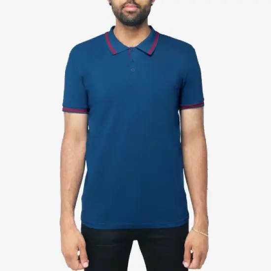 X RAY Men's Basic Short Sleeve Tipped Polo image {12}