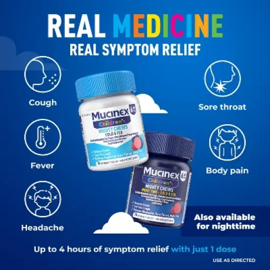 Mucinex Kids' Mighty Chews CCF - Daytime Tablets - Acetaminophen - 16ct image {4}