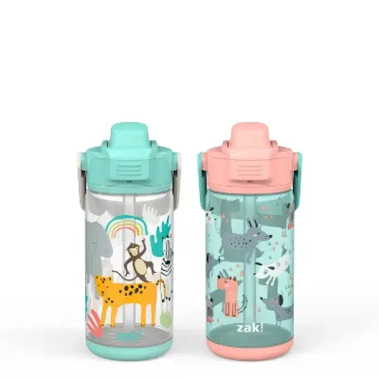 Zak Designs 2pc 16oz Antimicrobial Beacon Bottles with Straw image {19}