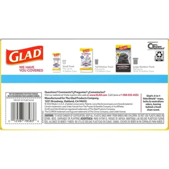 Glad ForceFlex MaxStrength Tall Kitchen Drawstring Trash Bags - White Febreze Fresh Clean - 13 Gallon/45ct image {5}