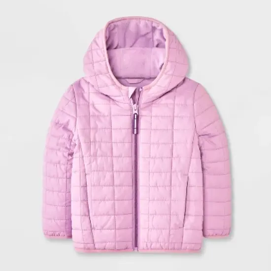 Toddler Girls' Value Hooded Puffer Jacket - Cat & Jack&trade; Mauve image {4}