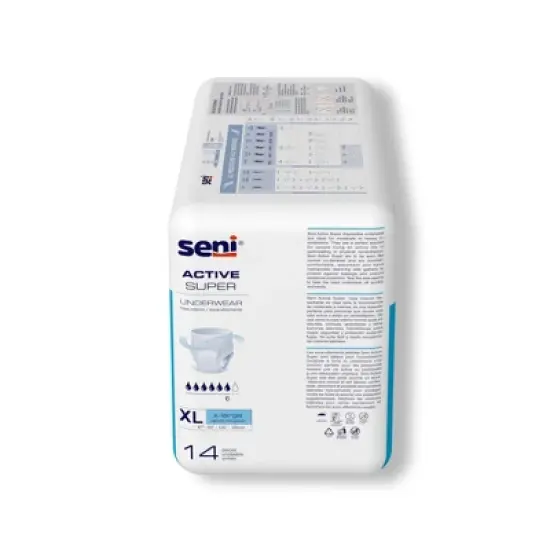 Seni Active Super Disposable Underwear Pull On with Tear Away Seams X-Large, S-XL14-AS1, Moderate to Heavy image {2}