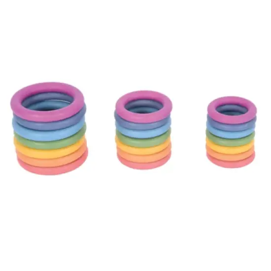 TickiT Rainbow Wooden Rings, Set of 21 image {3}