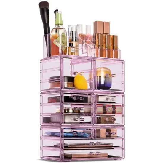 Sorbus X-Large Makeup Organizer Case - 4 Piece Set (12 Drawers) image {11}
