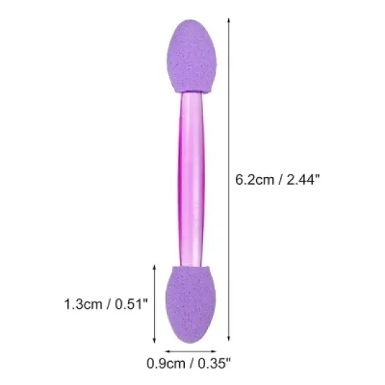 Unique Bargains Short Sponge Dual Sides EyeShadow Makeup Applicators Brushes Purple 25 PCS image {3}