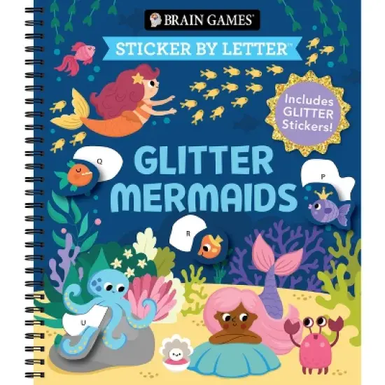 Brain Games - Sticker by Letter: Glitter Mermaids - by  Publications International Ltd & New Seasons & Brain Games (Spiral Bound) image {1}