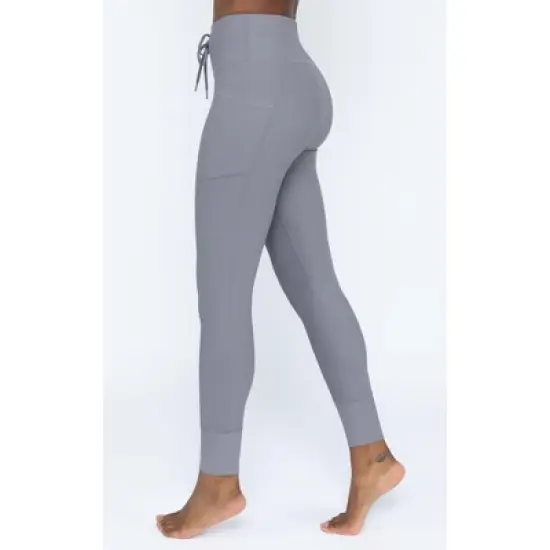 Yogalicious Interlink High Waist Ribbed Jogger with Pockets and Drawstring image {2}