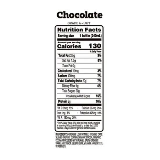 good2grow Organic Chocolate Milk - 8 fl oz Bottle image {4}