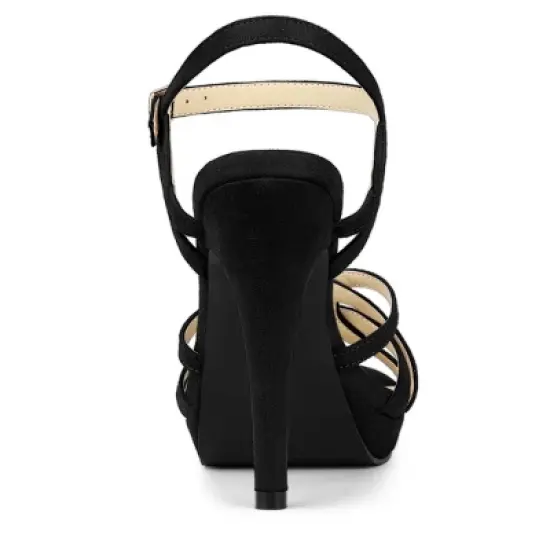 Allegra K Women's Strappy Platform Heels Stiletto Heel Sandals image {3}