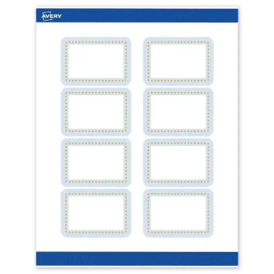 Avery 2" x 3" Labels, Gold Dots with Blue Border, 80 ct image {8}