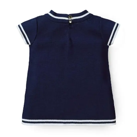 Hope & Henry Girls' Milano Tipped Short Sleeve Sweater, Infant image {3}