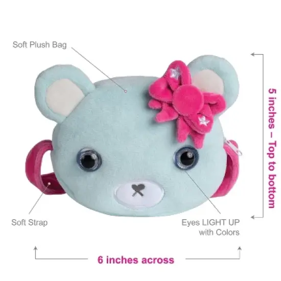 Adora Be Bright Purse for Little Girls - Stuffed Animal Bear Design - Eyes Light Up image {3}