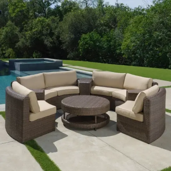 Cyprus Brown 8pc Sectional with Sunbrella - Canopy Home and Garden image {5}