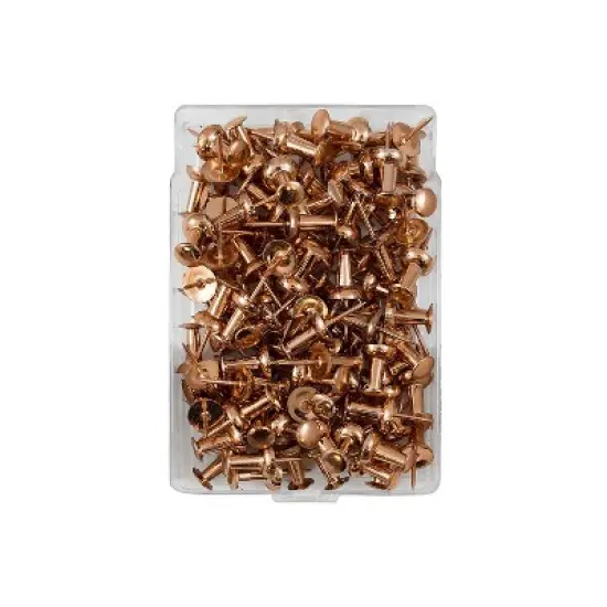 JAM Paper Colored Pushpins Rose Gold Push Pins 2 Packs of 100 22432063A image {2}