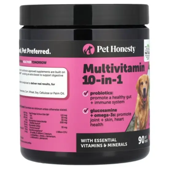 Pet Honesty Multivitamin 10-in-1, For Adult Dogs, Chicken, 90 Soft Chews, 9.5 oz (270 g) image {3}