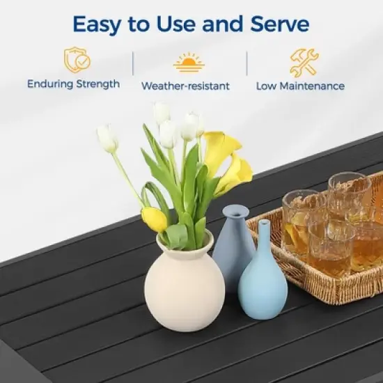 Heynemo Aluminum Outdoor Patio Furniture Set, 4 Pcs Modern Outdoor Conversation Set Sectional Sofa with Cushion and Coffee Table for Balcony image {5}