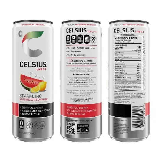 CELSIUS Sparkling Watermelon Lemonade Functional Energy Drink - 12 fl oz Can image {1}