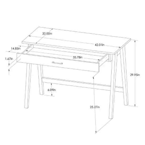 Paulo Wood Writing Desk with Drawer - Threshold&trade; image {7}