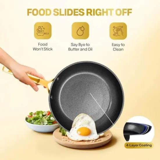Granitestone Armor Max Gold 10 in Nonstick Hard Anodized Frying Pan image {2}