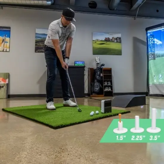 GoSports Golf Hitting Mat - PRO 5 x 5 ft - 15 mm Artificial Turf Training Golf Mat - Green image {3}