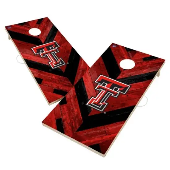 NCAA Texas Tech Red Raiders 2'x4' Solid Wood Cornhole Board image {1}