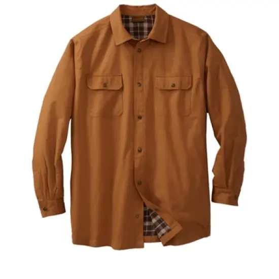 Boulder Creek by KingSize Men's Big & Tall Flannel-Lined Twill Shirt Jacket by image {3}