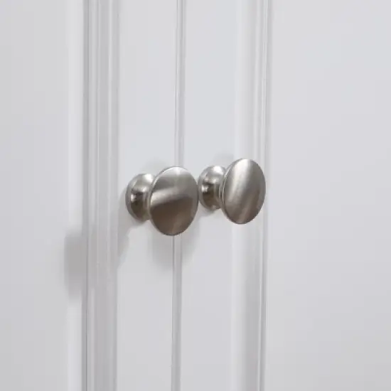 HOMCOM Rolling Kitchen Island on Wheels Utility Cart with Drop-Leaf and Rubber Wood Countertop, Storage Drawers, Door Cabinets, White image {4}