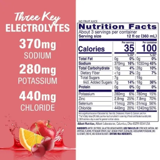 Pedialyte Advanced Care Electrolyte Solution Hydration Drink - Cherry Punch - 33.8 fl oz image {6}