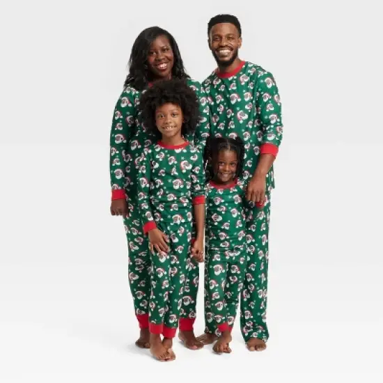 Greentop Gifts Kids' Santa Print Matching Family Pajama Set - Green image {3}