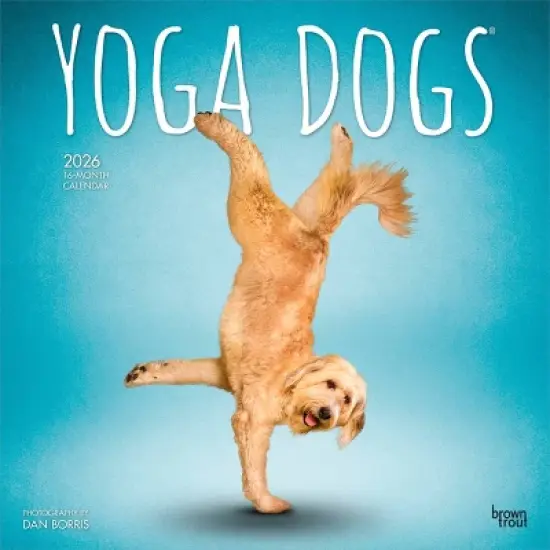 BrownTrout Yoga Dogs 2026 12"x24" Hanging Square Wall Calendar Plastic-Free image {9}
