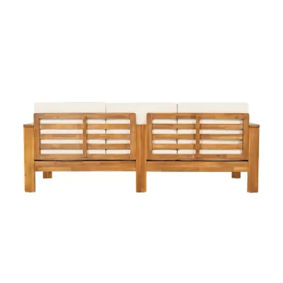 Christopher Knight Home Nolan Outdoor Shutter-styled Paneling Acacia Wood Seating Set with Cushions image {6}