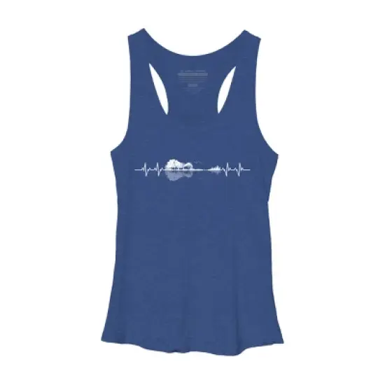 Women's Design By Humans Nature Guitar Heart Beat By Maryedenoa Racerback Tank Top image {7}