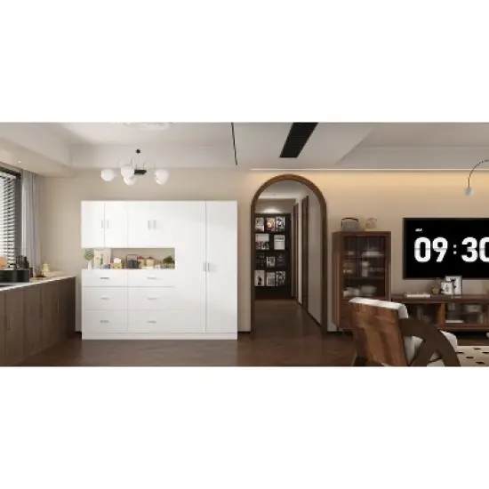 Famapy Kitchen Cabinet Ensemble: Rich Storage, Solid Structure, and Sleek Design image {9}