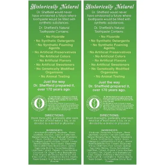 Dr. Sheffield's Certified Natural Kids Toothpaste - Strawberry Banana - 4.2oz/2pk image {2}