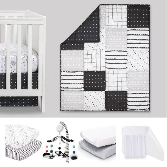 The Peanutshell Preston Black & White Crib Bedding Set, 4pc to 12 Pc image {9}