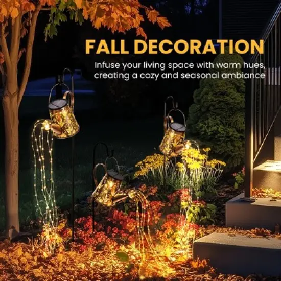 GIGALUMI Single Solar Watering Can with Lights, Waterproof Outdoor Garden Decor for Patio, Pathway and Yard image {7}