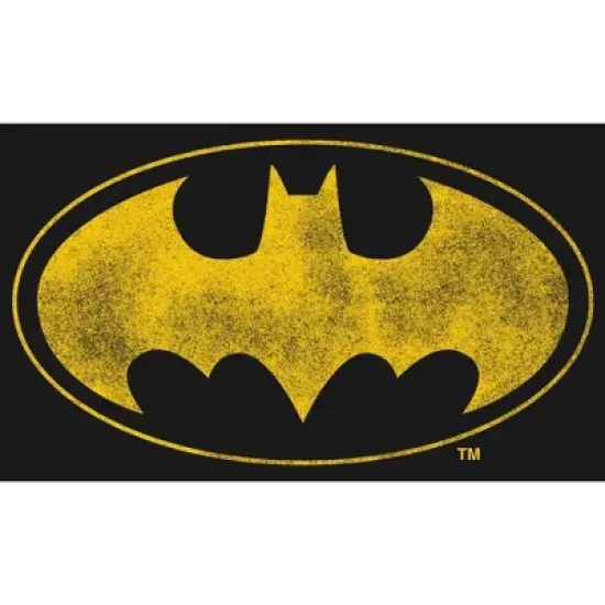 Batman Distressed Yellow Logo Black T-shirt Toddler Boy to Youth Boy image {1}