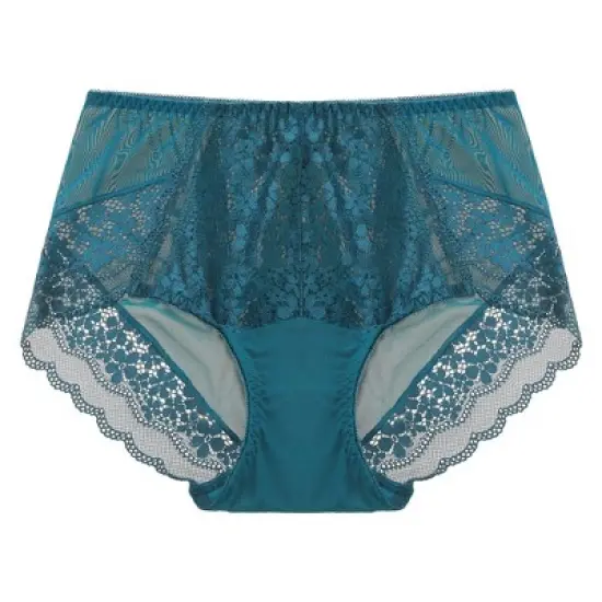 Agnes Orinda Women's Lace Trim High Rise Solid Brief Stretchy Underwear image {8}