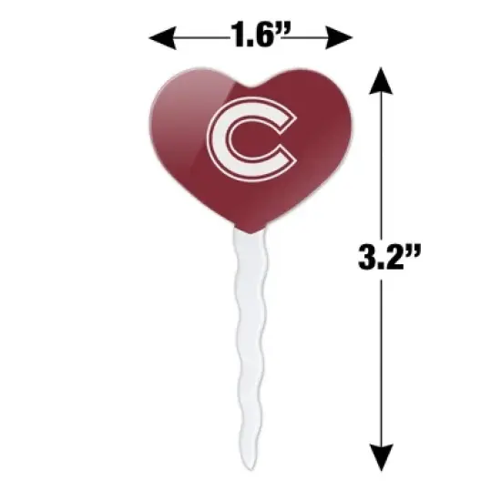 Colgate University Primary Logo Heart Love Cupcake Picks Toppers Decoration Set of 6 image {5}