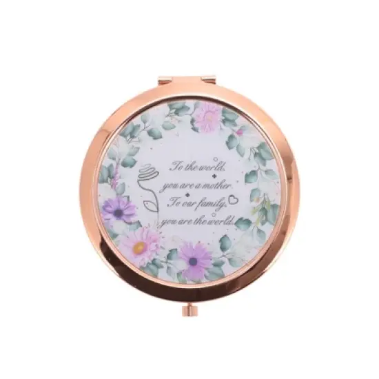 Unique Bargains Ultra Thin Makeup Mirror Rose Gold Tone 1 Pc image {5}