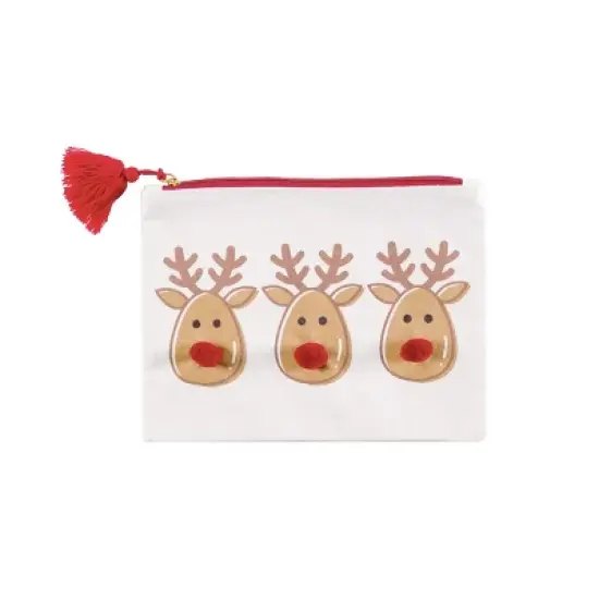 C&F Home Reindeers Christmas Makeup Bag Organizer Pouch Fashion Accessory w/ Zipper image {1}