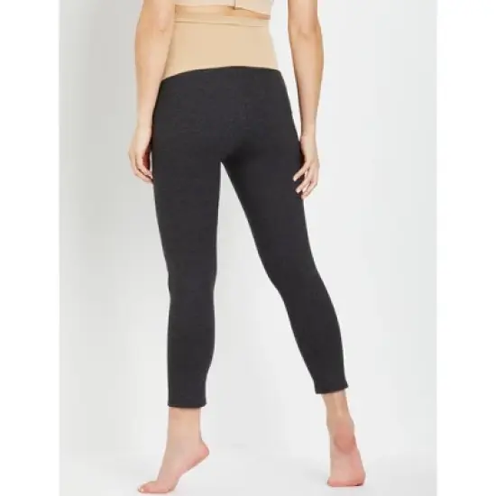 Essential Stretch Secret Fit Belly Heathered Maternity Crop Leggings | Motherhood Maternity image {2}